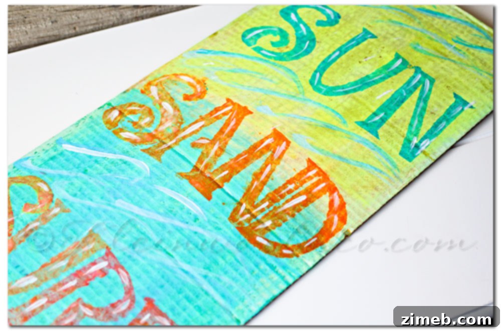 Little Hands, Big Ideas: DIY Kids' Room Decor 6 Applying and distressing white paint for a weathered look on the beachy craft board