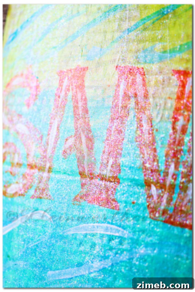Little Hands, Big Ideas: DIY Kids' Room Decor 7 Adding Tropical Blue paint, stenciling letters, and freehand ocean waves for DIY kids' room decor