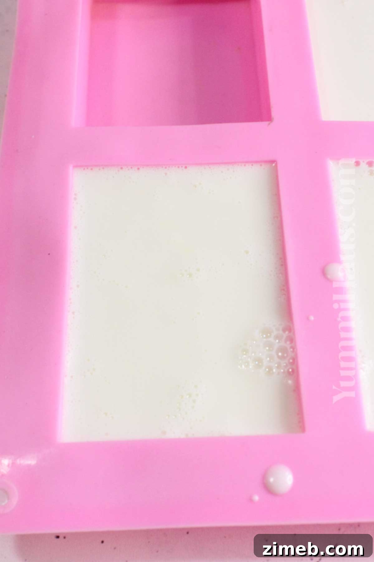 Nourishing Tallow Soap 8 Tallow Soap pouring into silicone molds