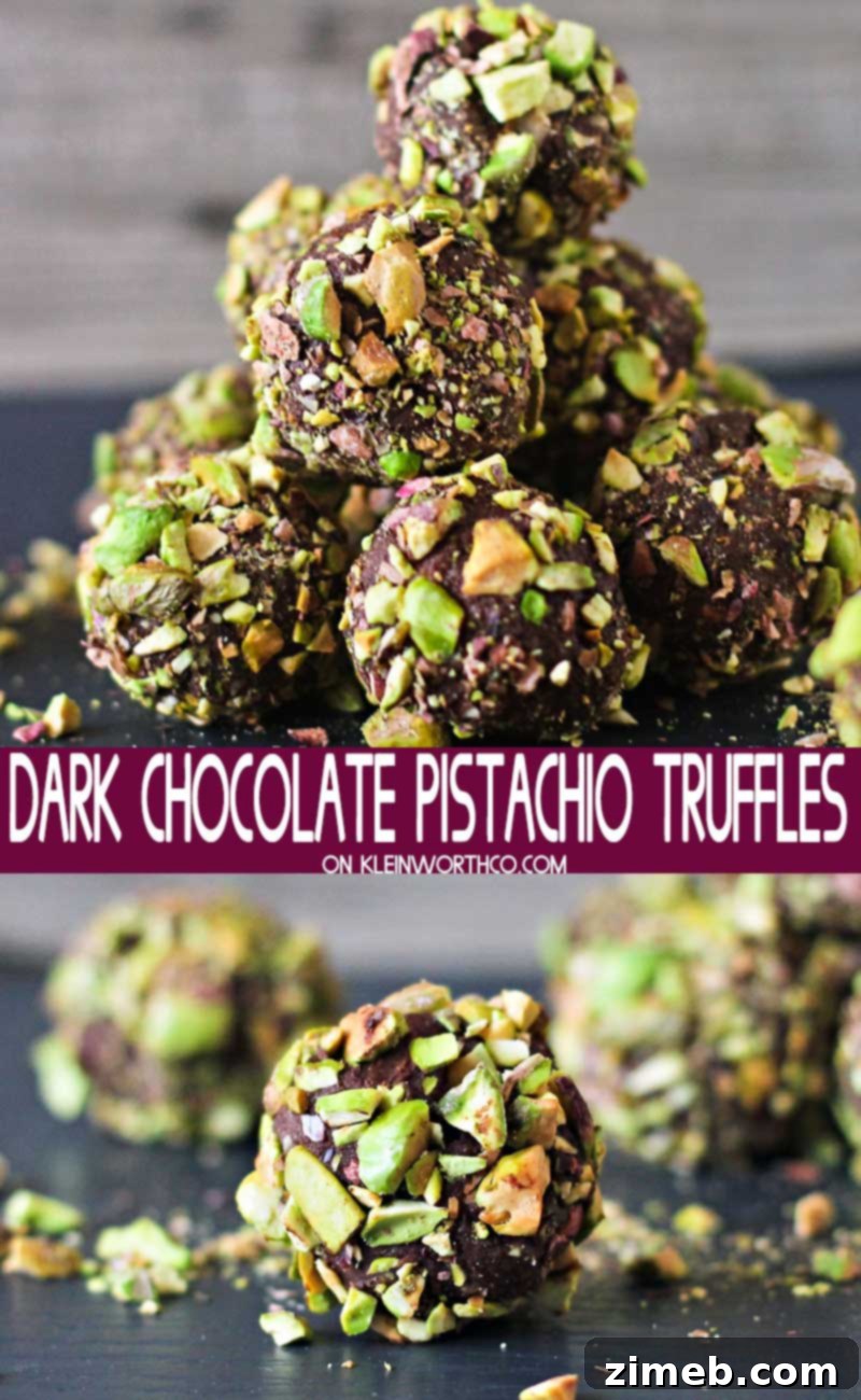 Decadent Dark Chocolate Pistachio Truffles 2 Dark Chocolate Pistachio Truffles