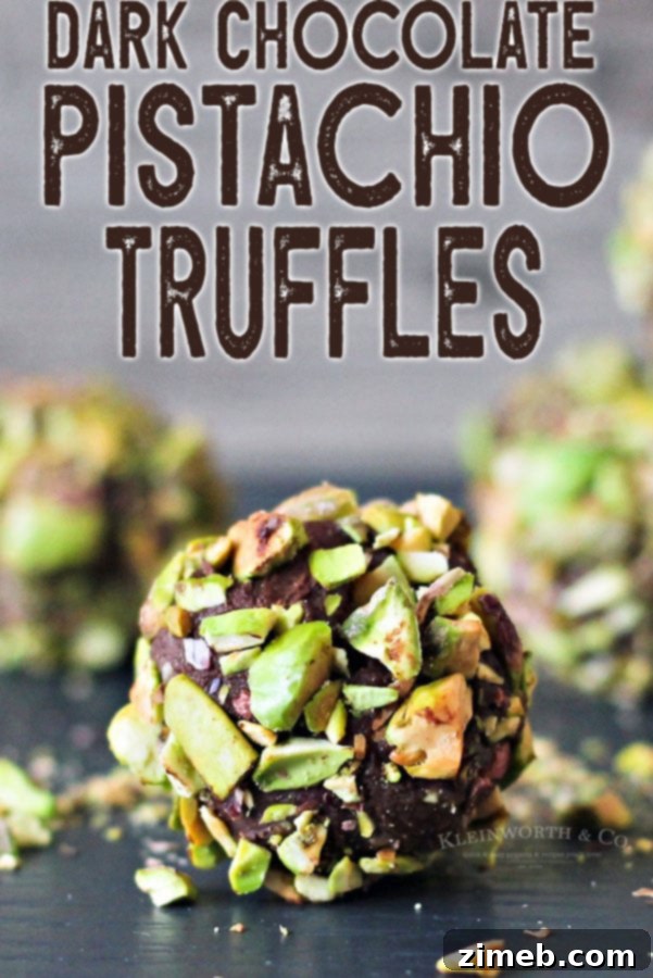 Decadent Dark Chocolate Pistachio Truffles 12 Dark Chocolate Pistachio Truffles