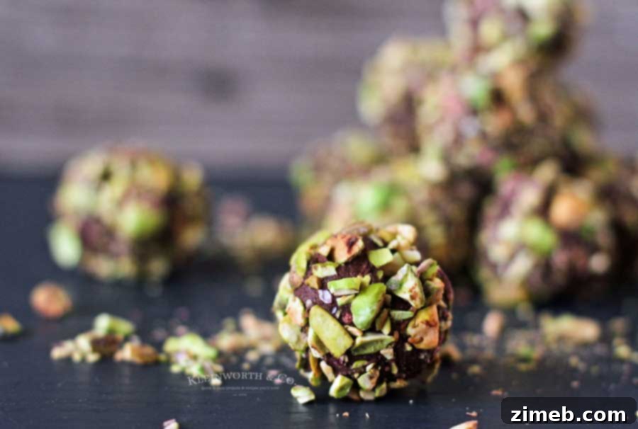 Decadent Dark Chocolate Pistachio Truffles 3 Chocolate Pistachio Truffles