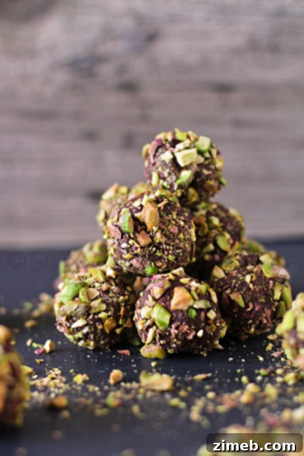 Decadent Dark Chocolate Pistachio Truffles 7 Dark Chocolate Pistachio Truffles