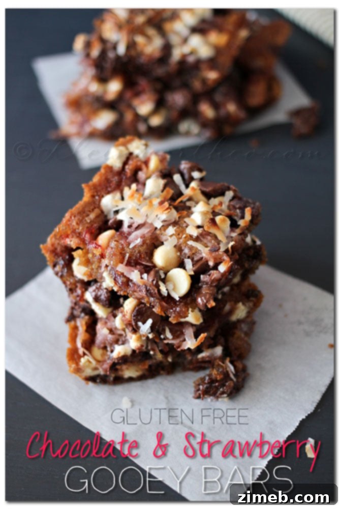 Gluten Free Chocolate Strawberry Gooey Bars