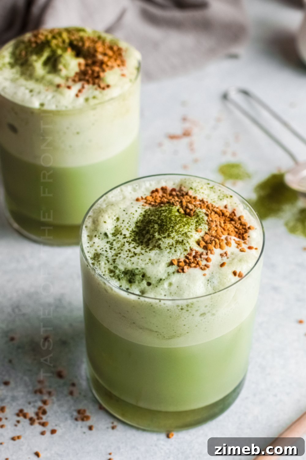 Matcha Refresher 2 Vibrant green Matcha Shake in a tall glass, ready to drink