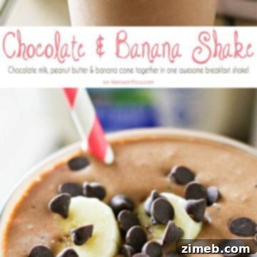 Delicious Chocolate Banana Shake with whipped cream
