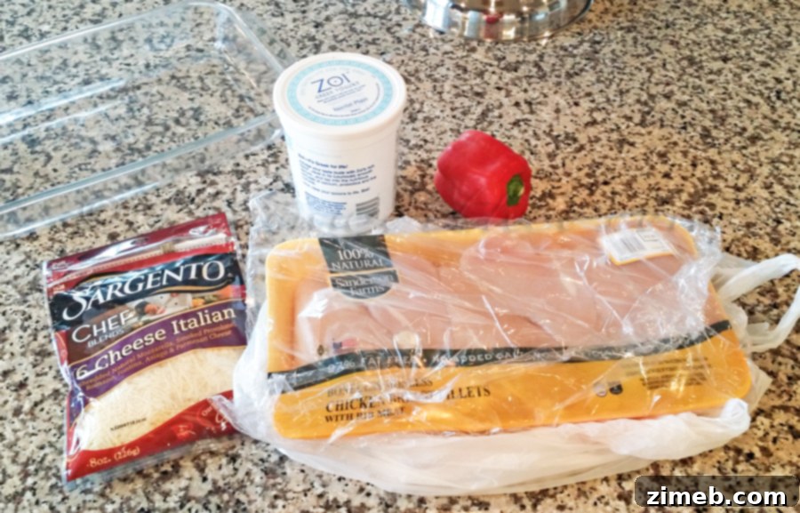 Stuffed Chicken Breast: Creamy red pepper and cheese filling inside tender chicken
