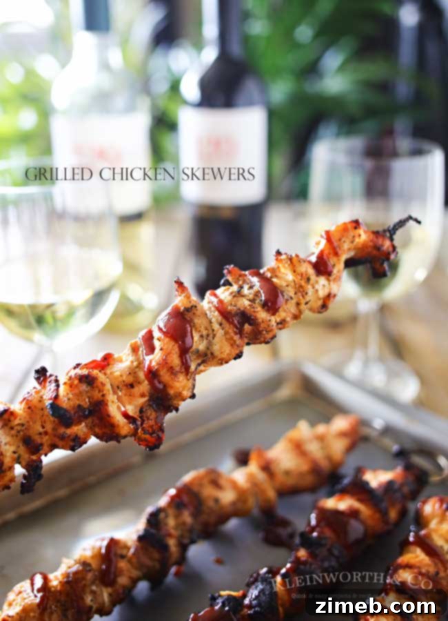 Sizzling Chicken Skewers 5 Grilled Chicken with wine