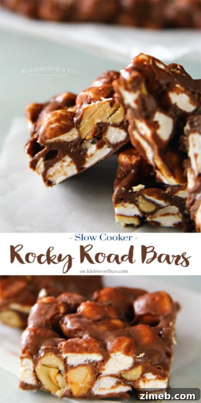 Effortless Slow Cooker Rocky Road Bars 2 Delicious Slow Cooker Rocky Road Bars, perfect for an easy dessert.