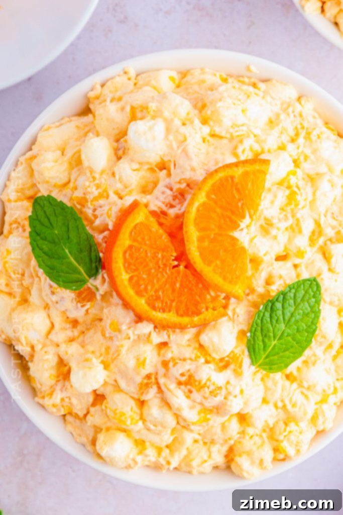 Orange Fluff Salad - Creamy, sweet, and nostalgic dessert salad
