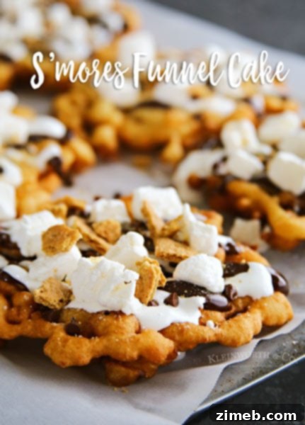 Easy S'mores Funnel Cake - A delicious summer dessert