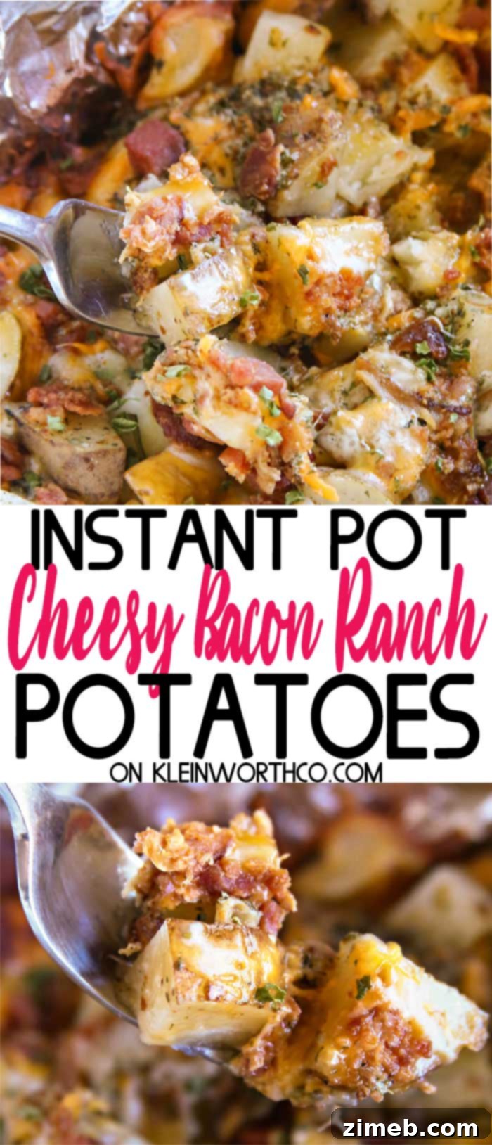 Pressure Cooker Cheesy Bacon Ranch Potatoes
