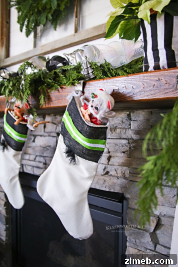 Custom Black and White Christmas Stockings