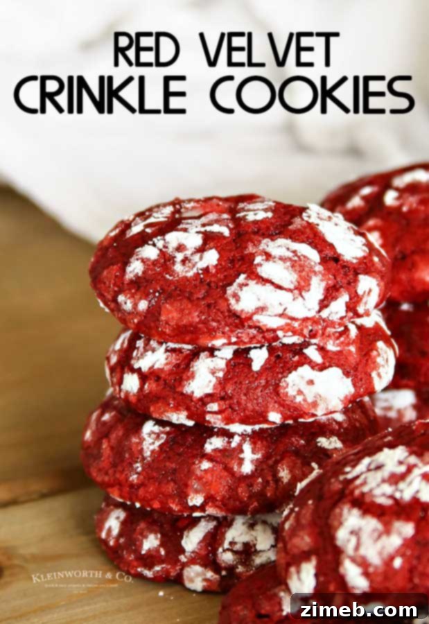Snow-Kissed Red Velvet Cookies 11 Finished Red Velvet Crinkle Cookies ready to be enjoyed