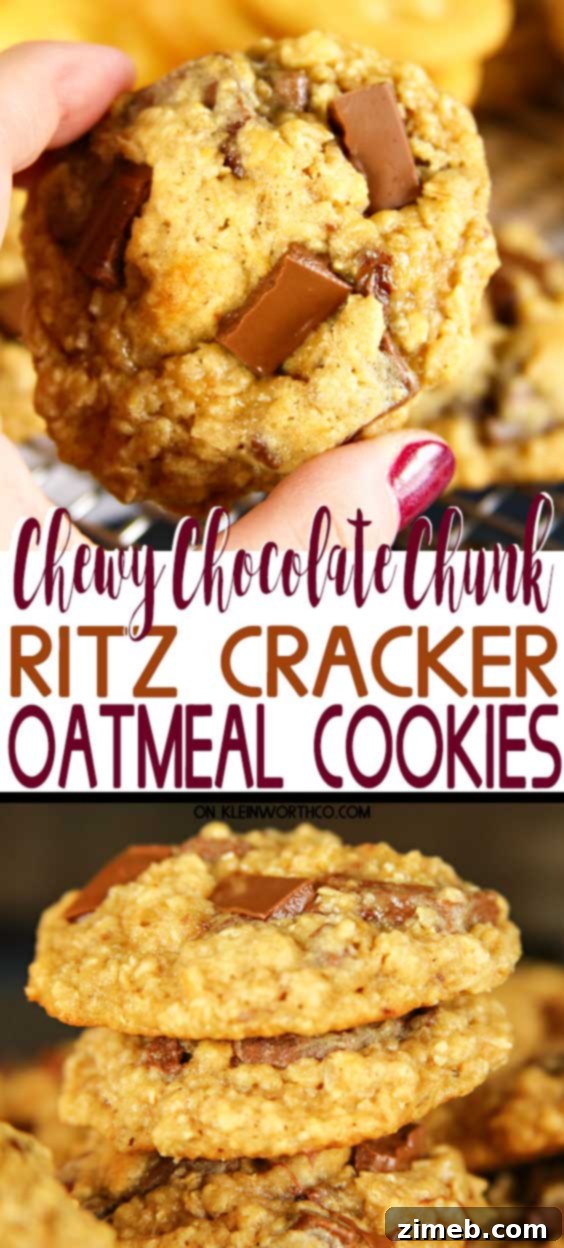 Chewy RITZ Cracker Oatmeal Cookies - A unique twist on a classic oatmeal cookie