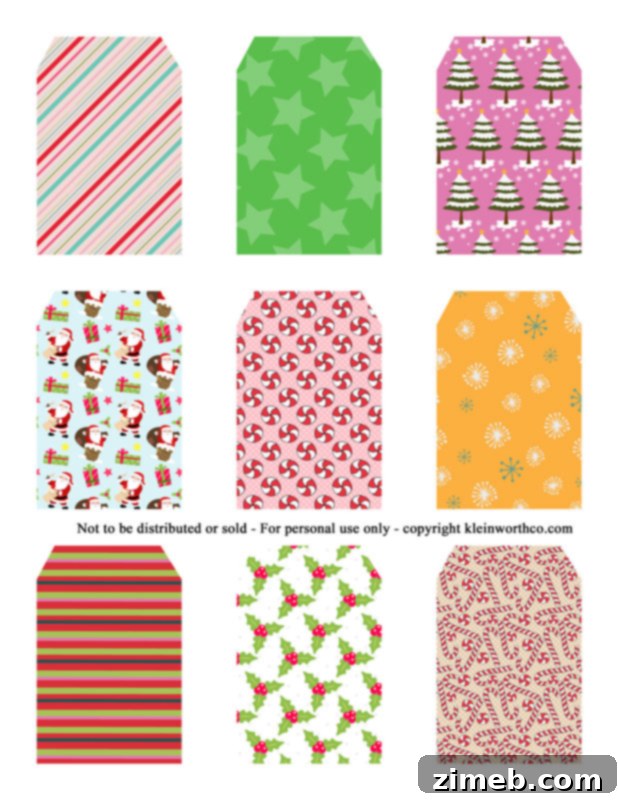 Free Printable Christmas Gift Tags 15 Vibrant retro print gift tags for a fun, vintage feel