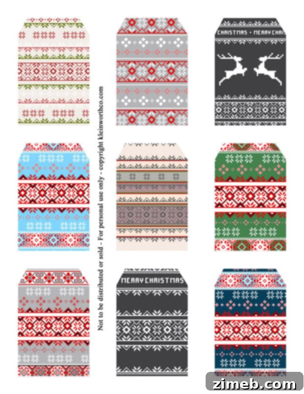 Free Printable Christmas Gift Tags 21 Cozy Scandinavian Sweater gift tags for warmth and style