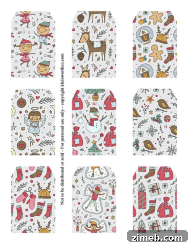 Free Printable Christmas Gift Tags 26 Charming Vintage Winter Images tags for a festive look