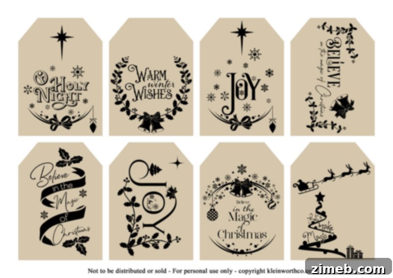 Free Printable Christmas Gift Tags 27 Cozy Warm Wishes gift tags for heartfelt presents