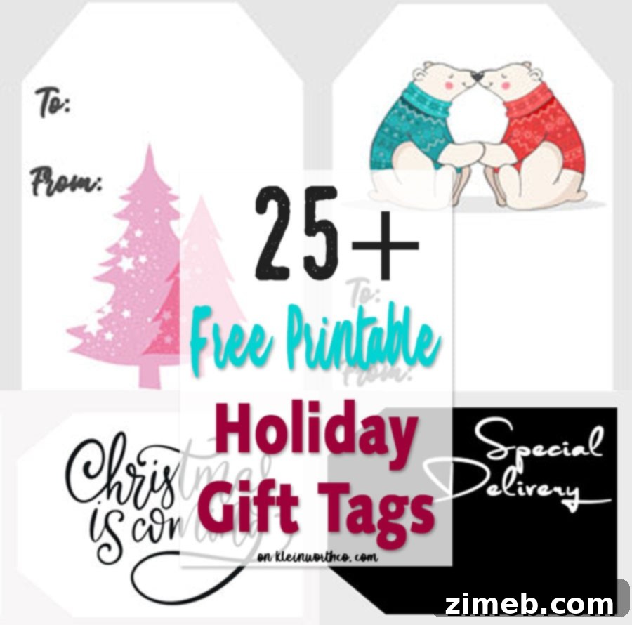 Free Printable Christmas Gift Tags 31 HUGE collection of FREE Christmas Gift Tags Printables