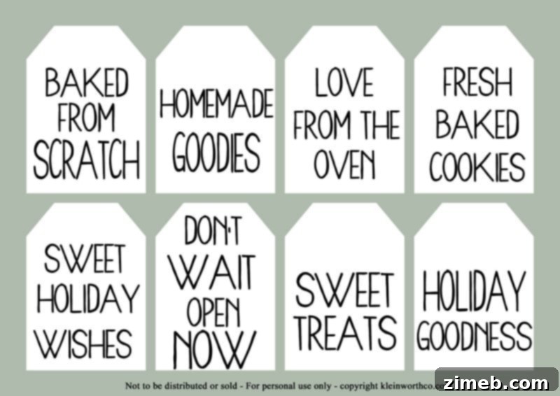 Free Printable Christmas Gift Tags 6 Specialty Gift Tags for homemade food gifts
