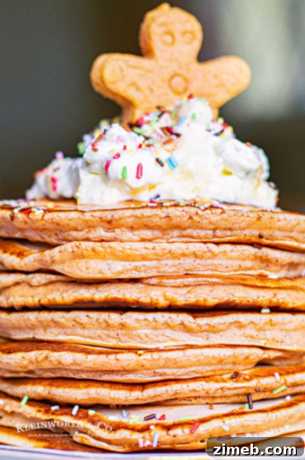 Cozy Gingerbread Flapjacks 9 Stack of Gingerbread Pancakes with syrup