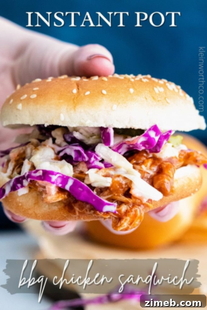 Instant Pot Pulled BBQ Chicken 18 Instant Pot BBQ Chicken Sandwich