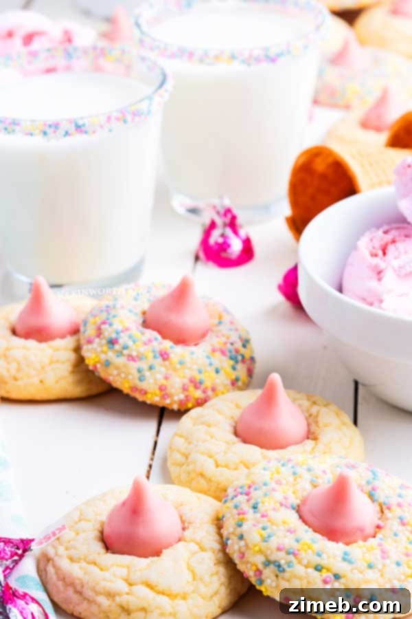 Strawberry holiday cookies with festive sprinkles arranged on a festive platter