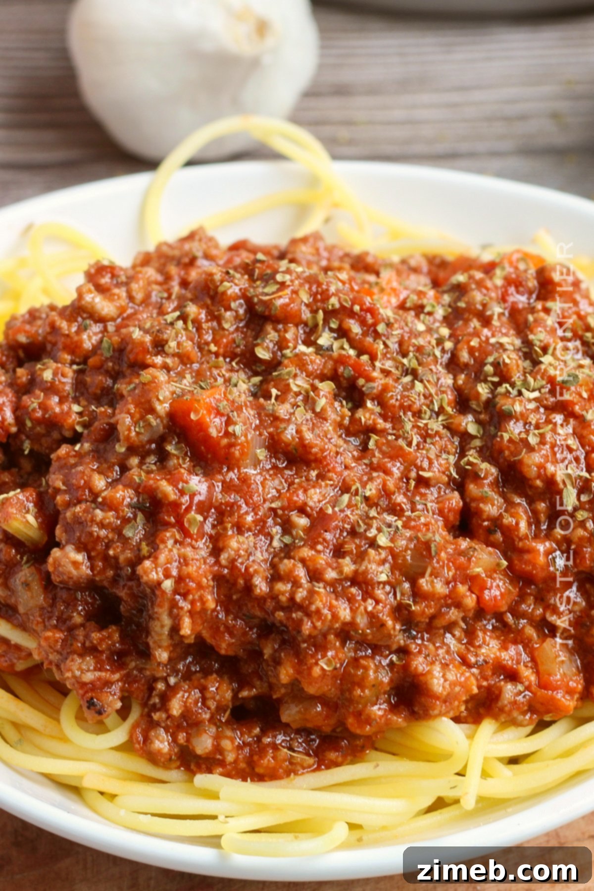 Effortless Weeknight Bolognese 2 Classic One-Pot Bolognese Sauce simmering in a pot, ready to be served with pasta.