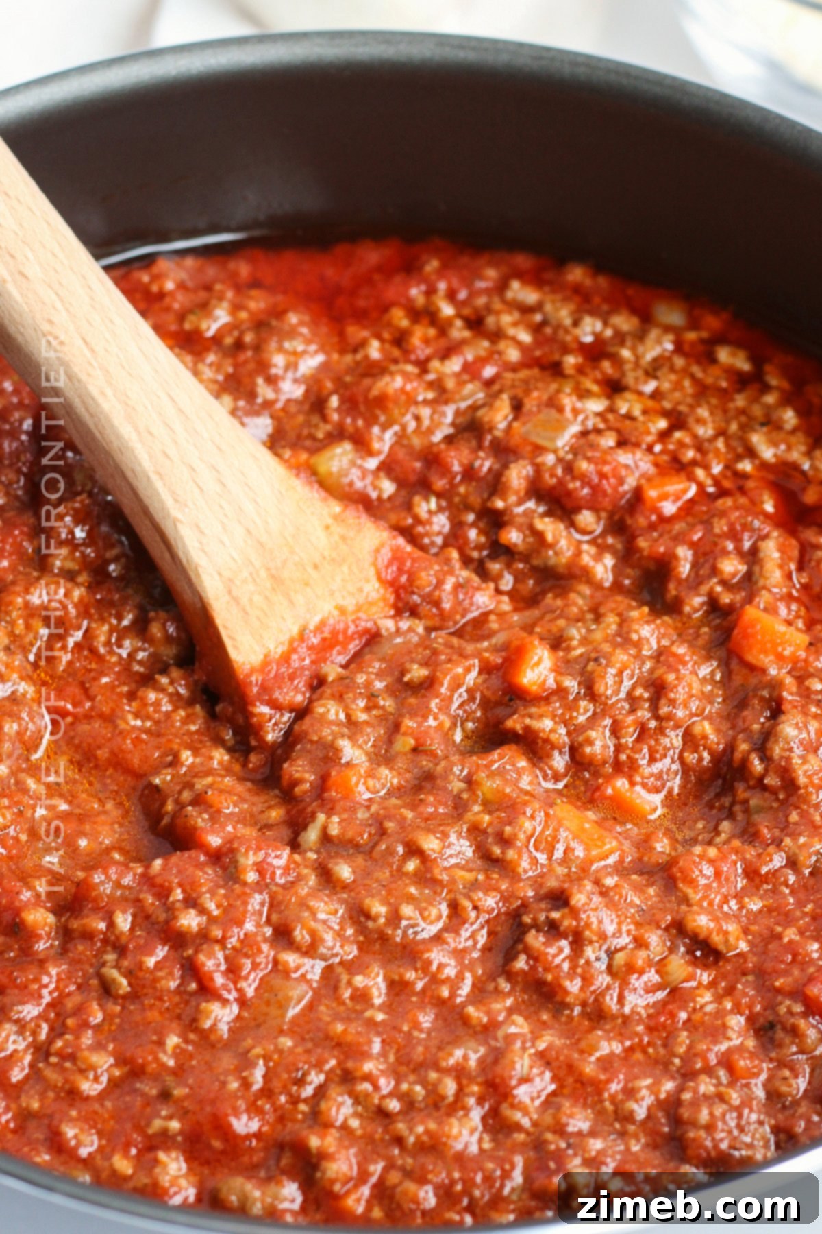 Effortless Weeknight Bolognese 21 Recipe for One-Pot Bolognese, with a finished dish.