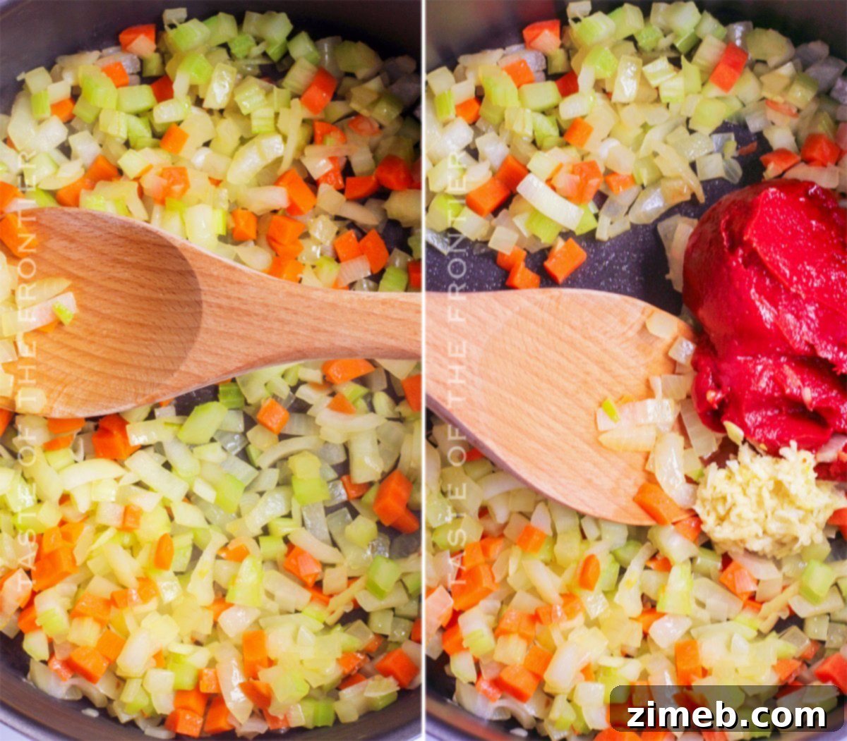 Effortless Weeknight Bolognese 5 Steps for how to make Easy Bolognese Recipe, showing the cooking process.