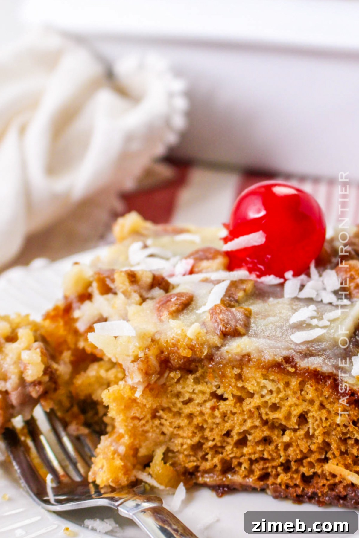 Full recipe card for Fruit Cocktail Cake.