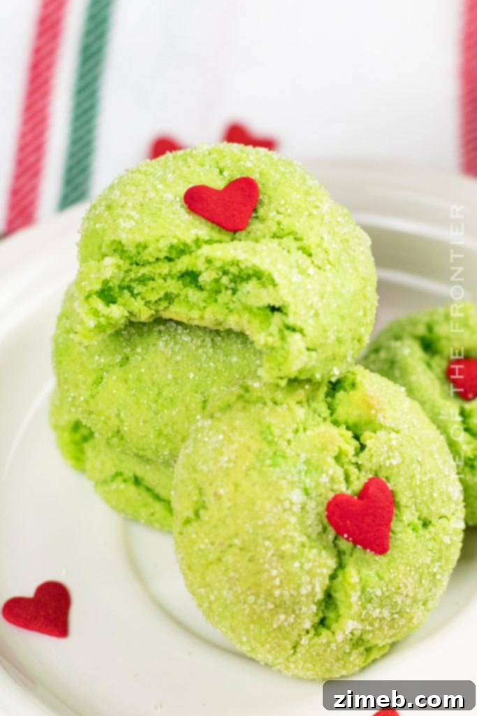 50 Festive Christmas Dessert Ideas to Sweeten Your Holiday Party 29 recipe for Grinch Crinkle Cookies