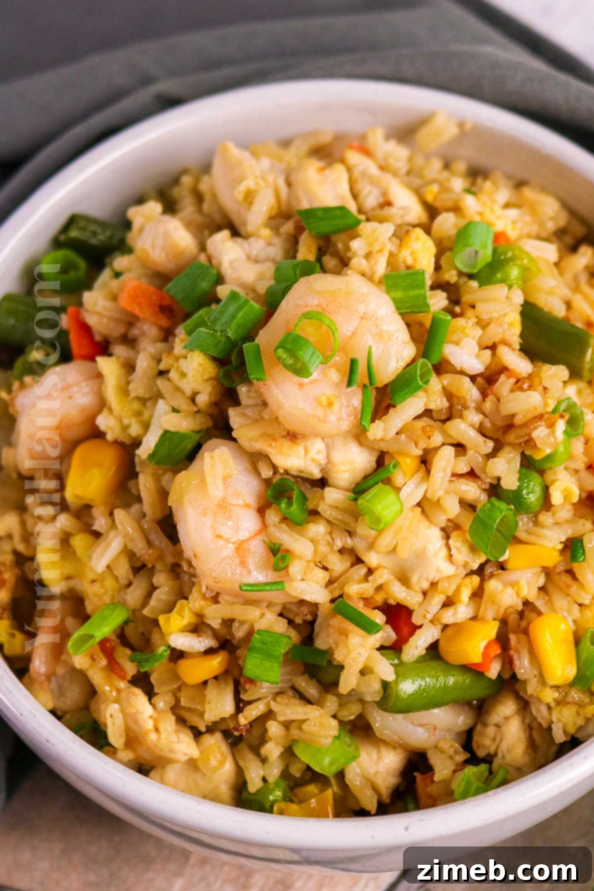 Shrimp and Chicken Stir-Fry Rice Bowl 3 Homemade Shrimp and Chicken Fried Rice