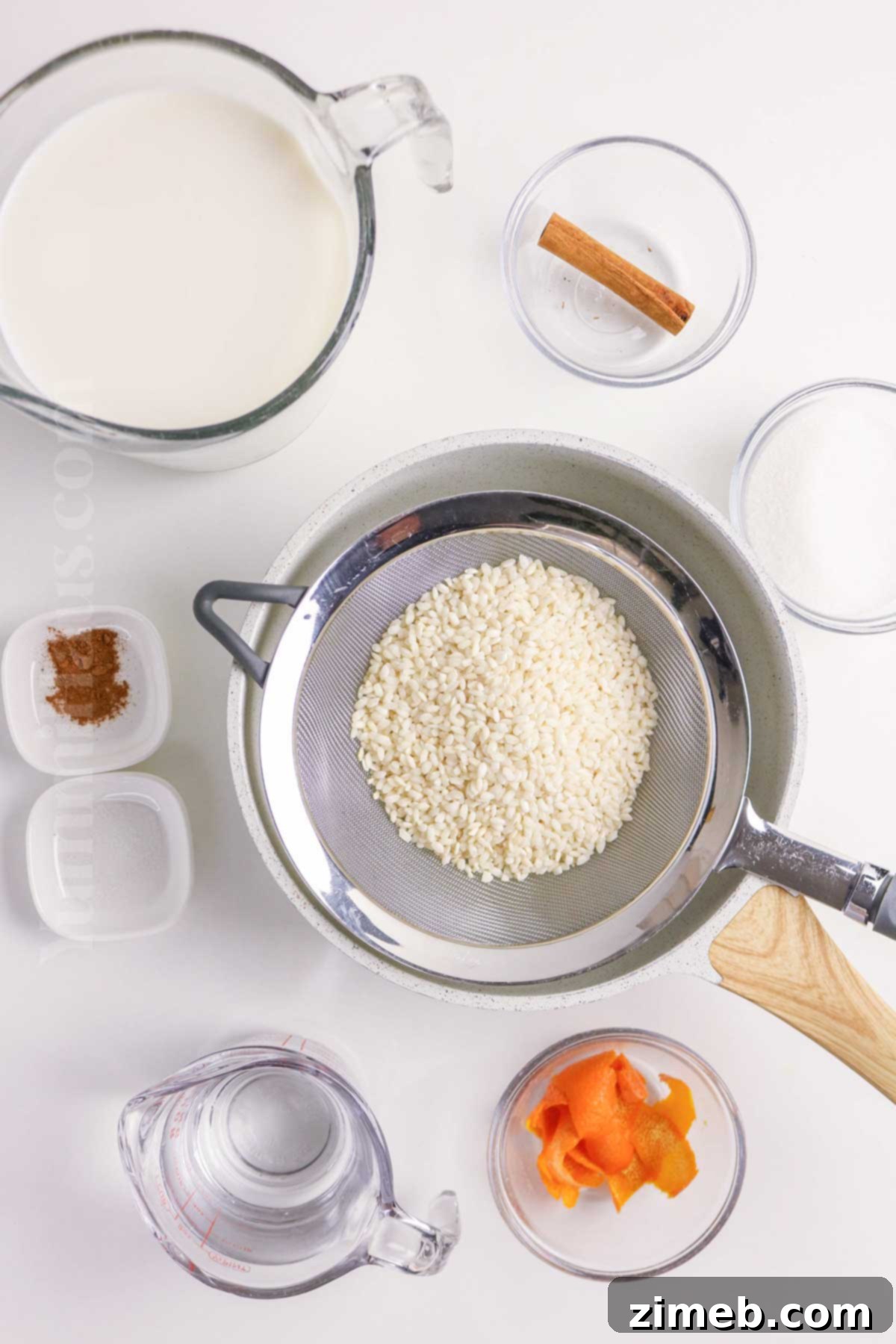 Rice Pudding Bliss 4 Rinsing rice for Arroz con Leche