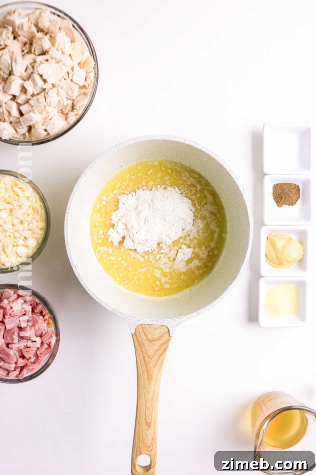 making the cheese sauce